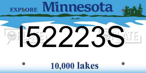 I52223S Minnesota License Plate