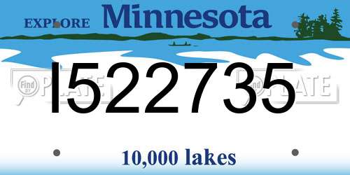 I522735 Minnesota License Plate
