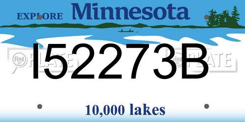 I52273B Minnesota License Plate