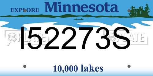 I52273S Minnesota License Plate