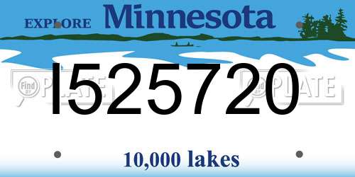 I525720 Minnesota License Plate