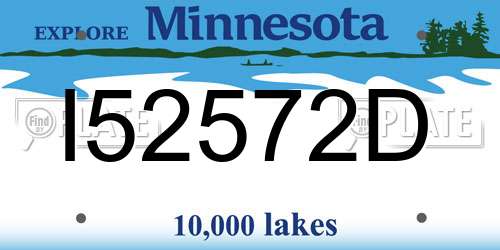 I52572D Minnesota License Plate