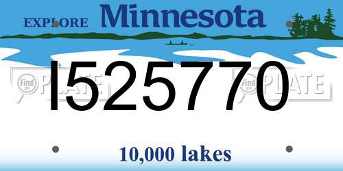 I525770 Minnesota License Plate