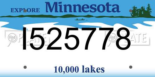 I525778 Minnesota License Plate