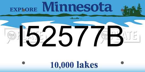 I52577B Minnesota License Plate