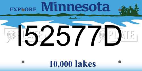 I52577D Minnesota License Plate