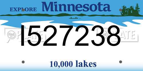 I527238 Minnesota License Plate
