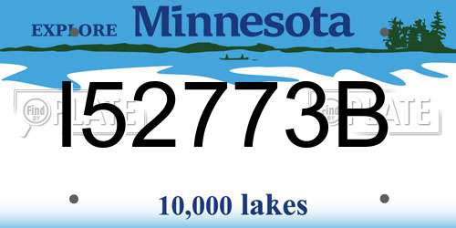 I52773B Minnesota License Plate