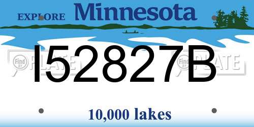 I52827B Minnesota License Plate