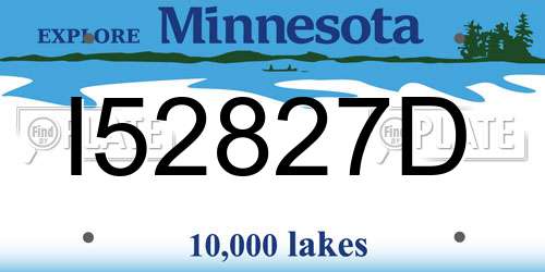 I52827D Minnesota License Plate