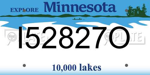 I52827O Minnesota License Plate