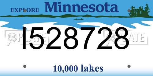 I528728 Minnesota License Plate
