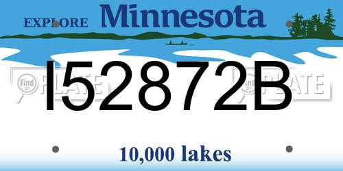 I52872B Minnesota License Plate
