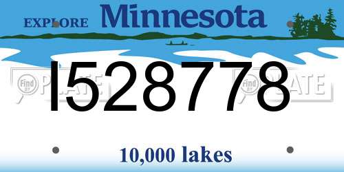 I528778 Minnesota License Plate