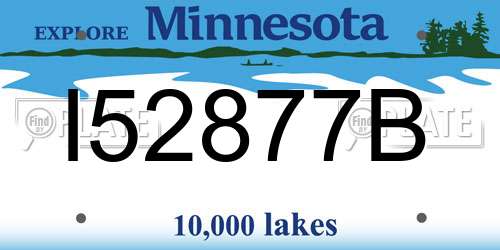 I52877B Minnesota License Plate
