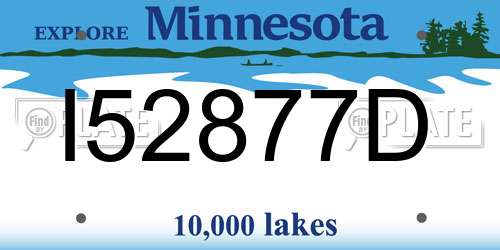 I52877D Minnesota License Plate