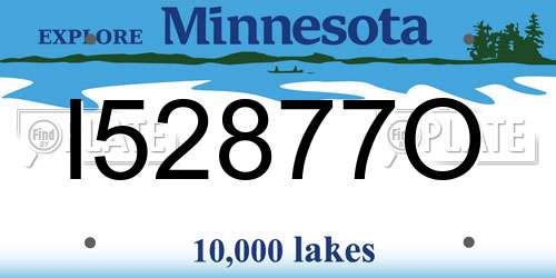 I52877O Minnesota License Plate