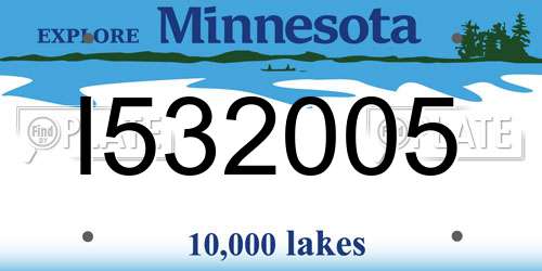 I532005 Minnesota License Plate