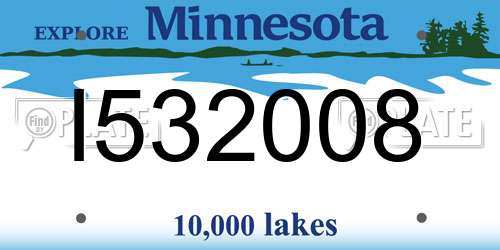 I532008 Minnesota License Plate