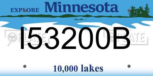 I53200B Minnesota License Plate