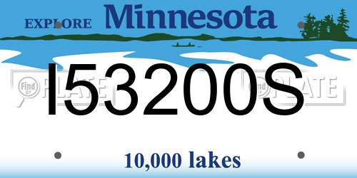 I53200S Minnesota License Plate
