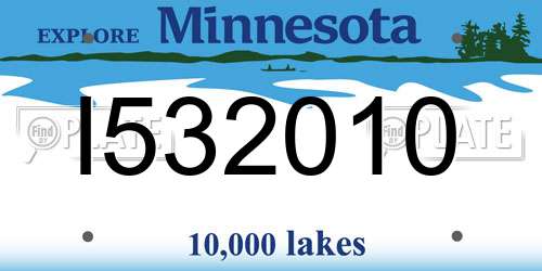I532010 Minnesota License Plate
