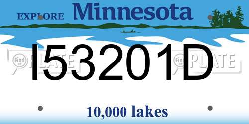 I53201D Minnesota License Plate