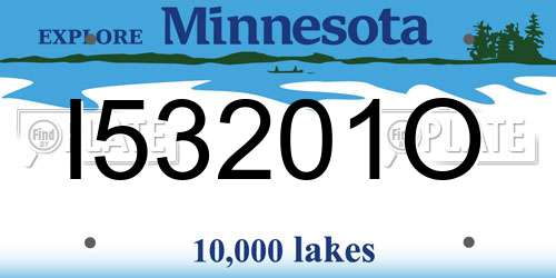 I53201O Minnesota License Plate