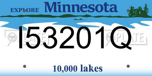 I53201Q Minnesota License Plate