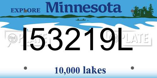 I53219L Minnesota License Plate