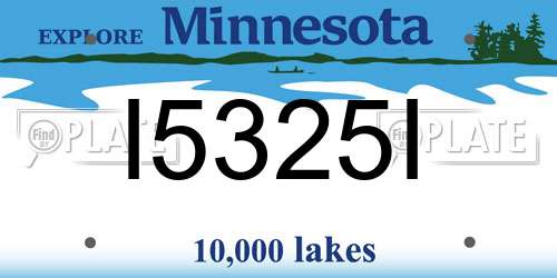 I5325I Minnesota License Plate