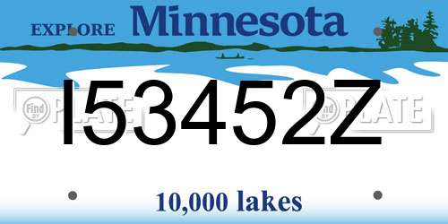 I53452Z Minnesota License Plate