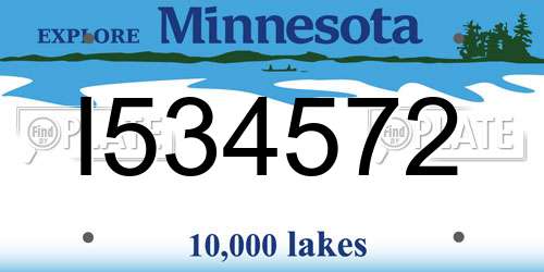 I534572 Minnesota License Plate