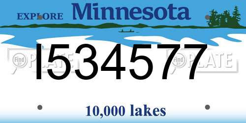 I534577 Minnesota License Plate