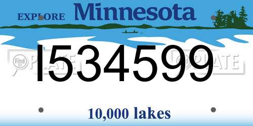 I534599 Minnesota License Plate