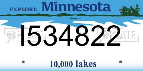 I534822 Minnesota License Plate
