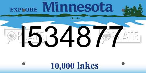 I534877 Minnesota License Plate