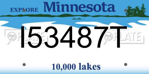 I53487T Minnesota License Plate