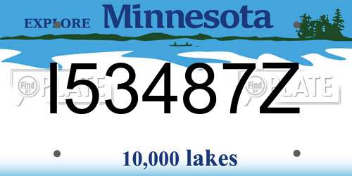 I53487Z Minnesota License Plate