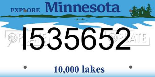 I535652 Minnesota License Plate