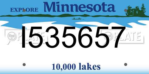 I535657 Minnesota License Plate