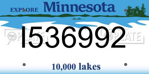 I536992 Minnesota License Plate