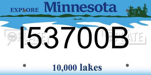 I53700B Minnesota License Plate