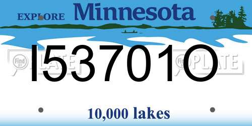 I53701O Minnesota License Plate