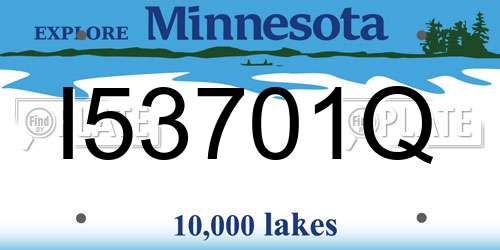 I53701Q Minnesota License Plate