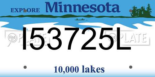 I53725L Minnesota License Plate