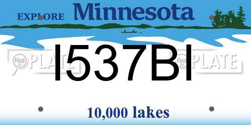 I537BI Minnesota License Plate