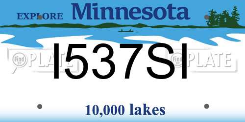 I537SI Minnesota License Plate