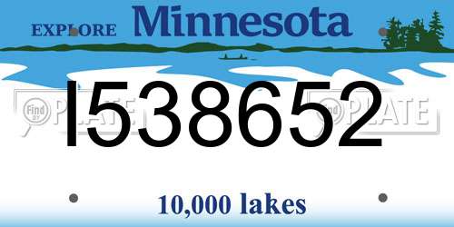 I538652 Minnesota License Plate