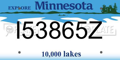 I53865Z Minnesota License Plate
